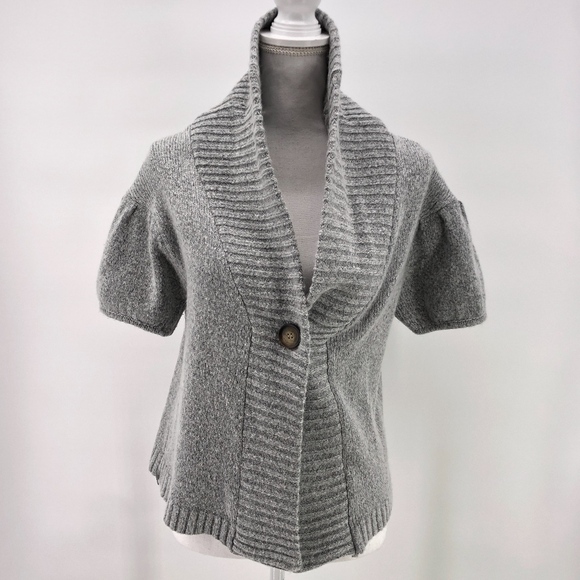 BCBG Max Azria Gray Wool Blend Cardigan - Picture 2 of 6